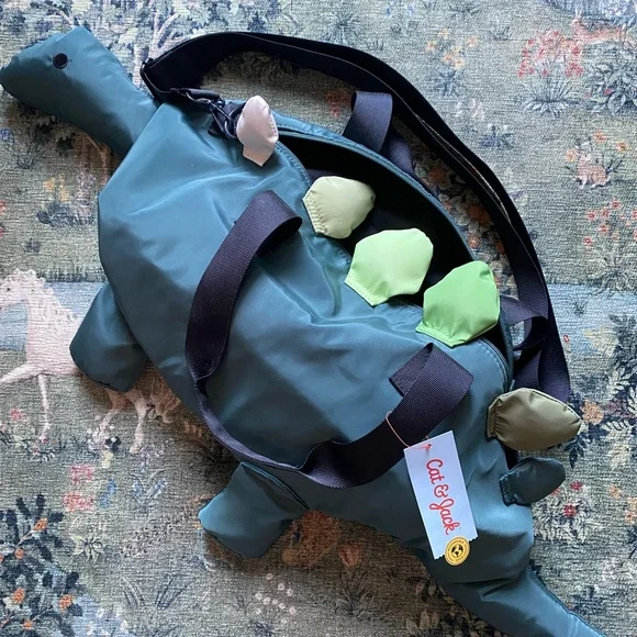 Cat & Jack Target Blue and Green Dinosaur Duffel bag - Picture 1 of 3